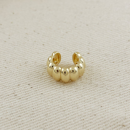 18k Gold Filled Scalloped Ear Cuff Earrings