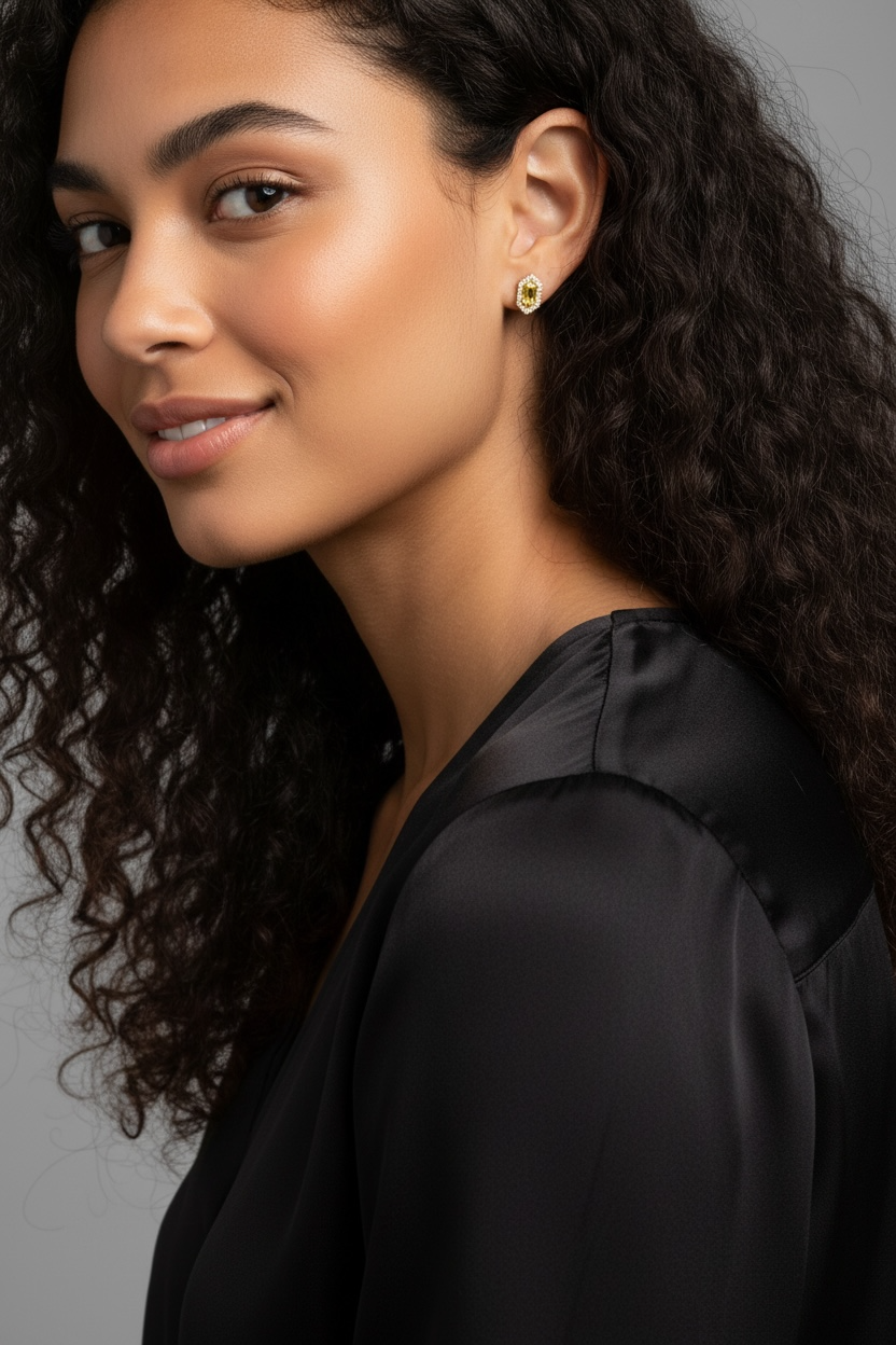 18k Gold Vermeil Fancy Birthstone Baguette Earrings