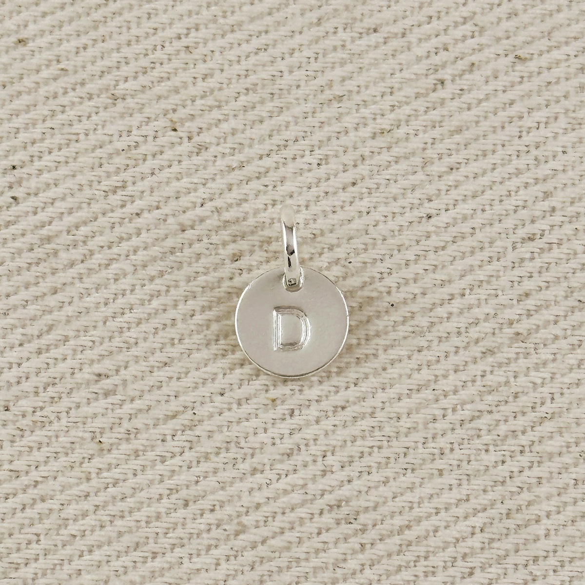Silver Filled Stamped Tiny Initial Letter Charm