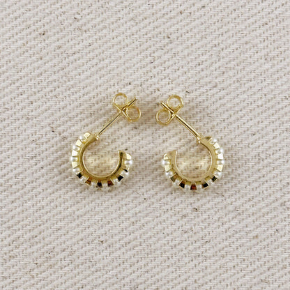 18k Gold Filled Petite Pearl C-Hoop Earrings