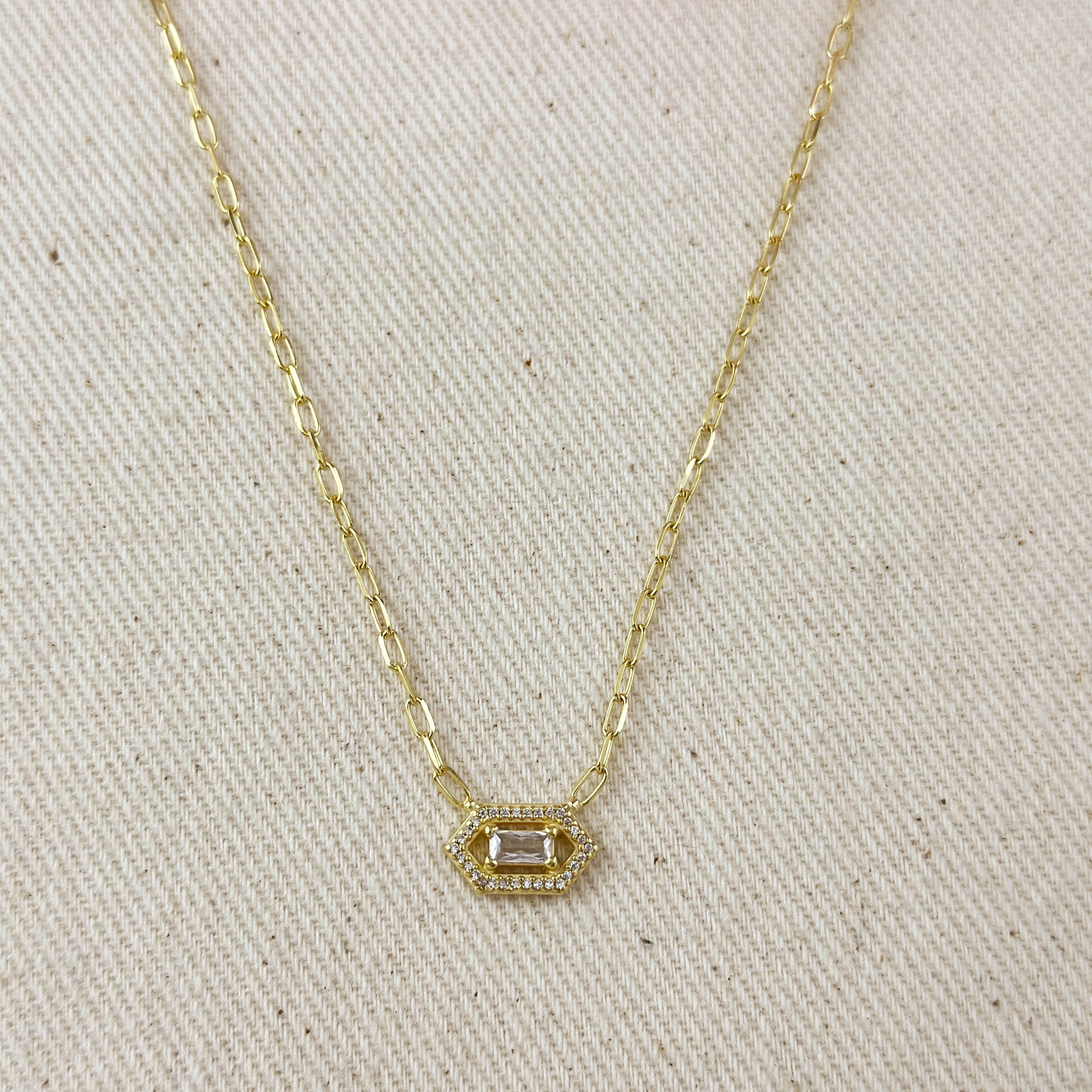 18k Gold Vermeil Fancy Birthstone Baguette Necklace