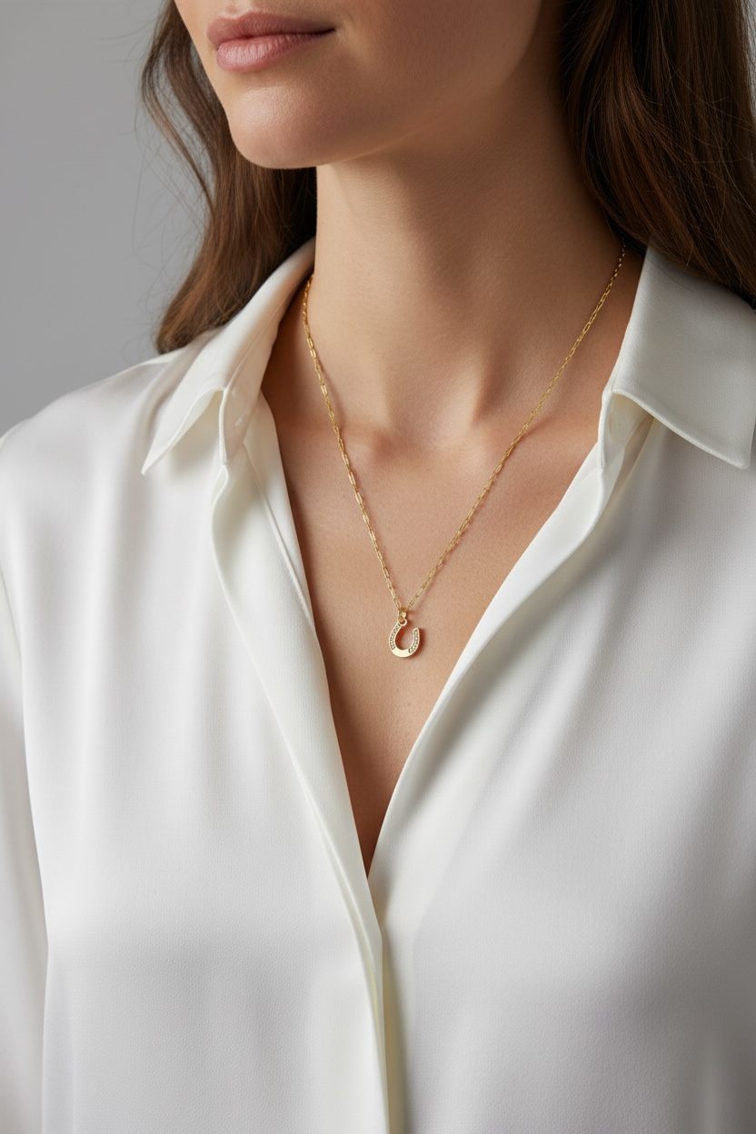 18k Gold Filled Horseshoe Charm