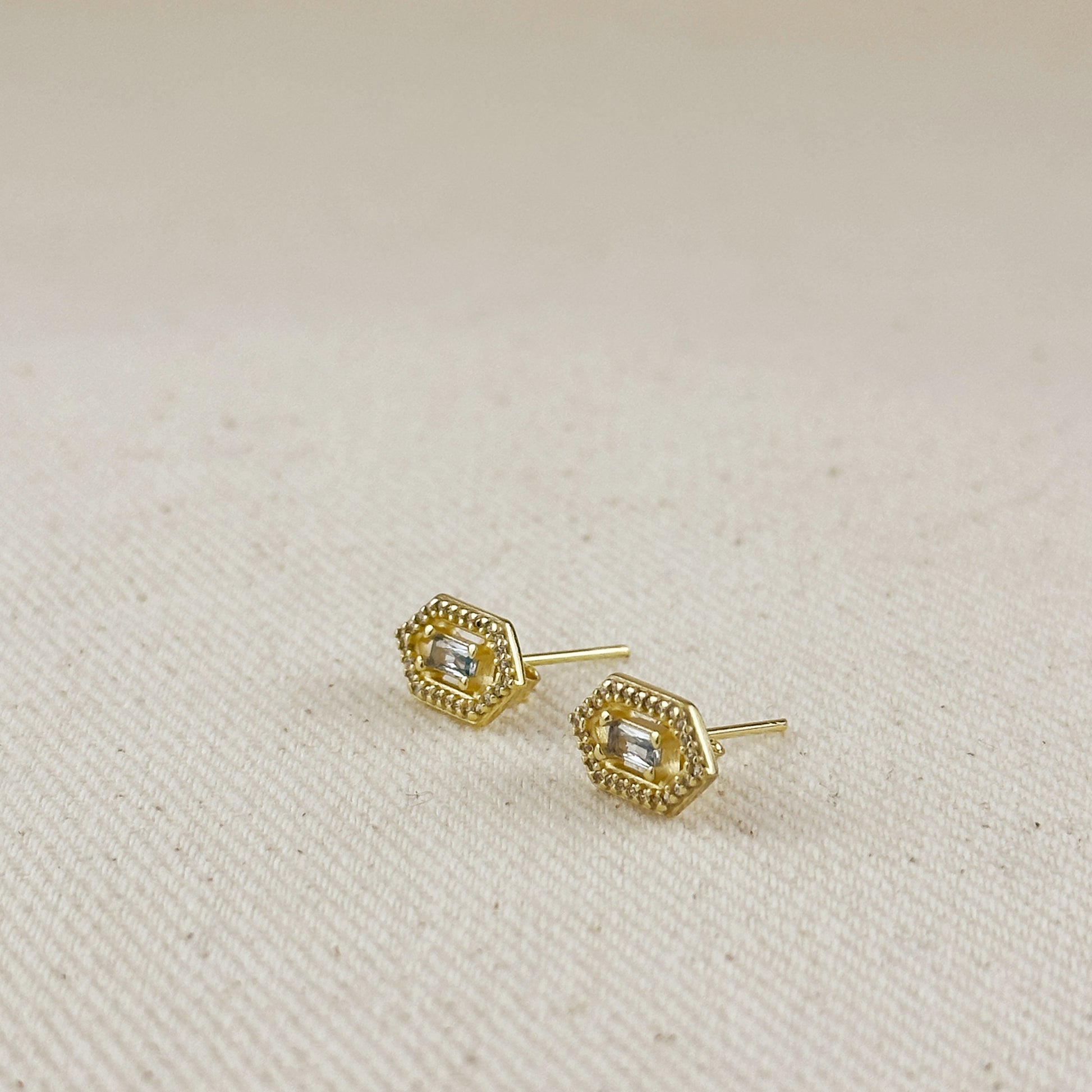 18k Gold Vermeil Fancy Birthstone Baguette Earrings