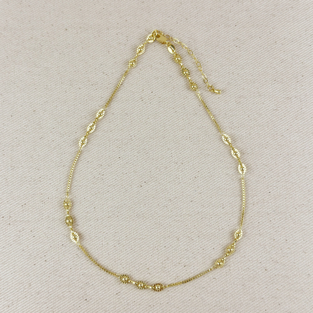 18k Gold Filled Saturn Chain Necklace