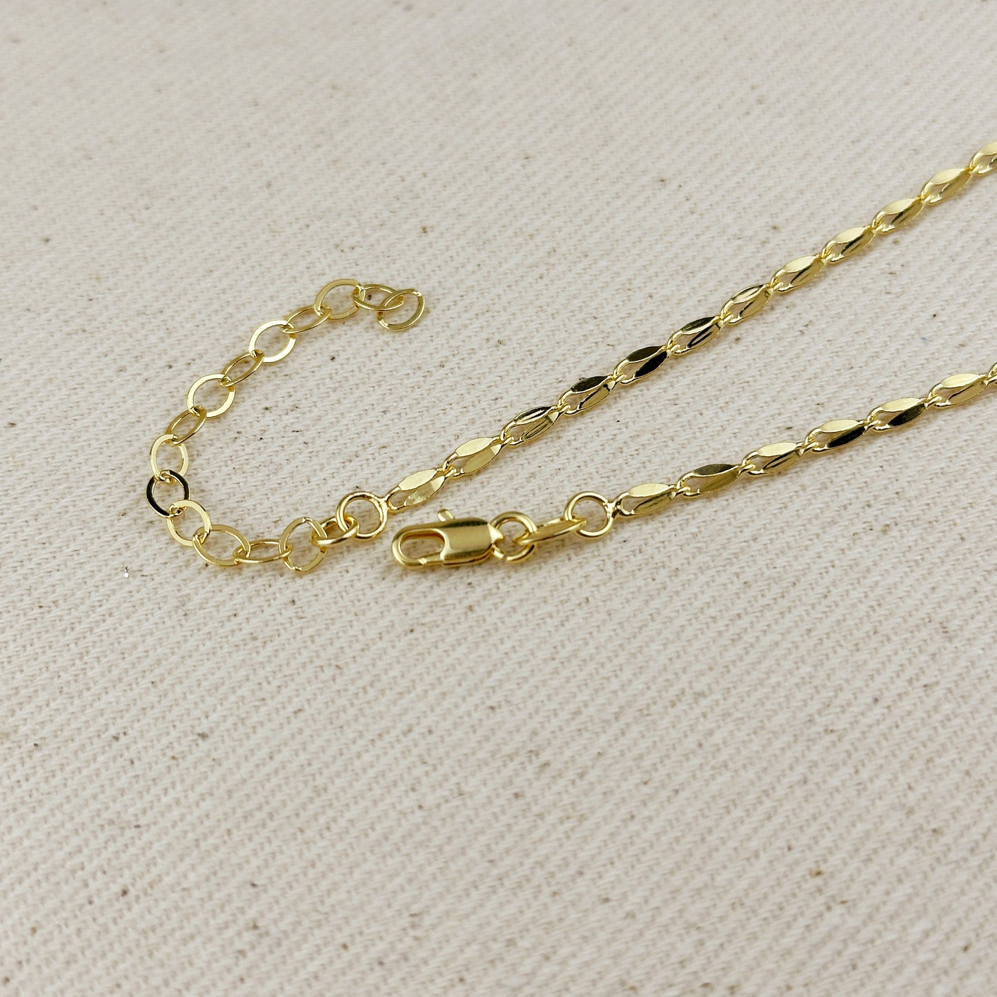 18k Gold Filled 3mm Fancy Chain Necklace