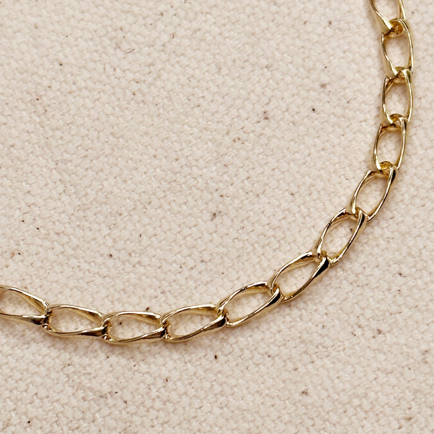 18k Gold Filled Slight Twist Link Chain