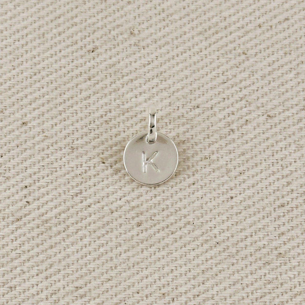 Silver Filled Stamped Tiny Initial Letter Charm