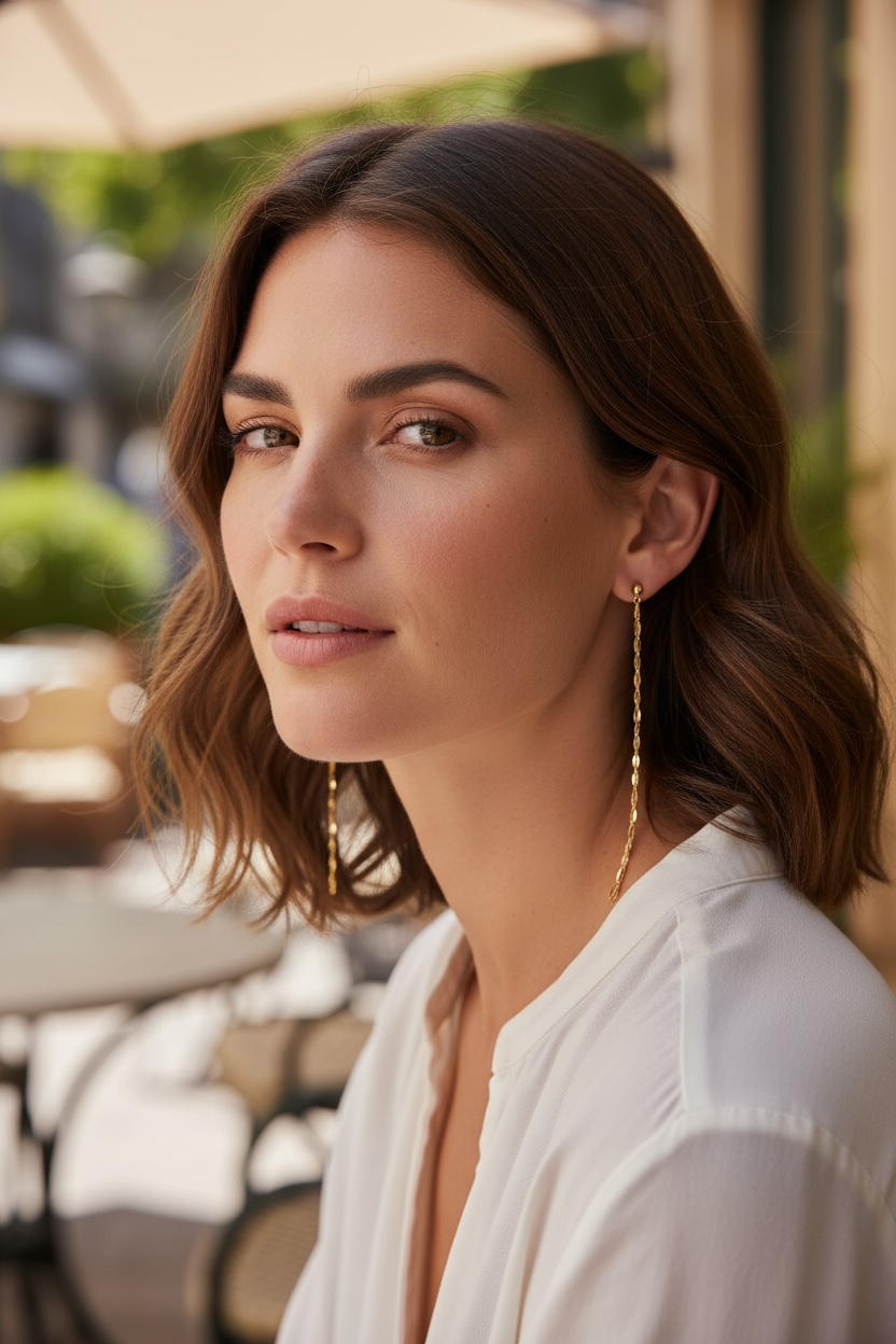 18k Gold Filled Detailed Chain Drop Earrings