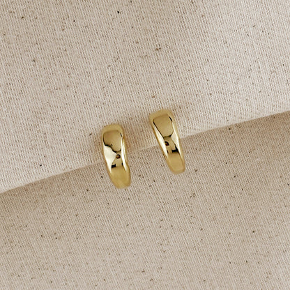 18k Gold Filled Polished Curve C-Hoop Earrings