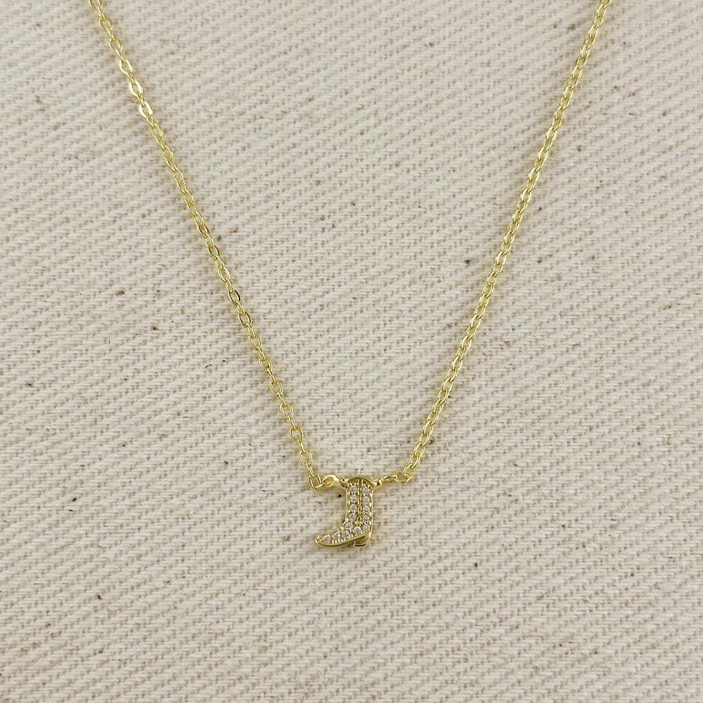 18k Gold Filled Mini Cowgirl Boot Necklace