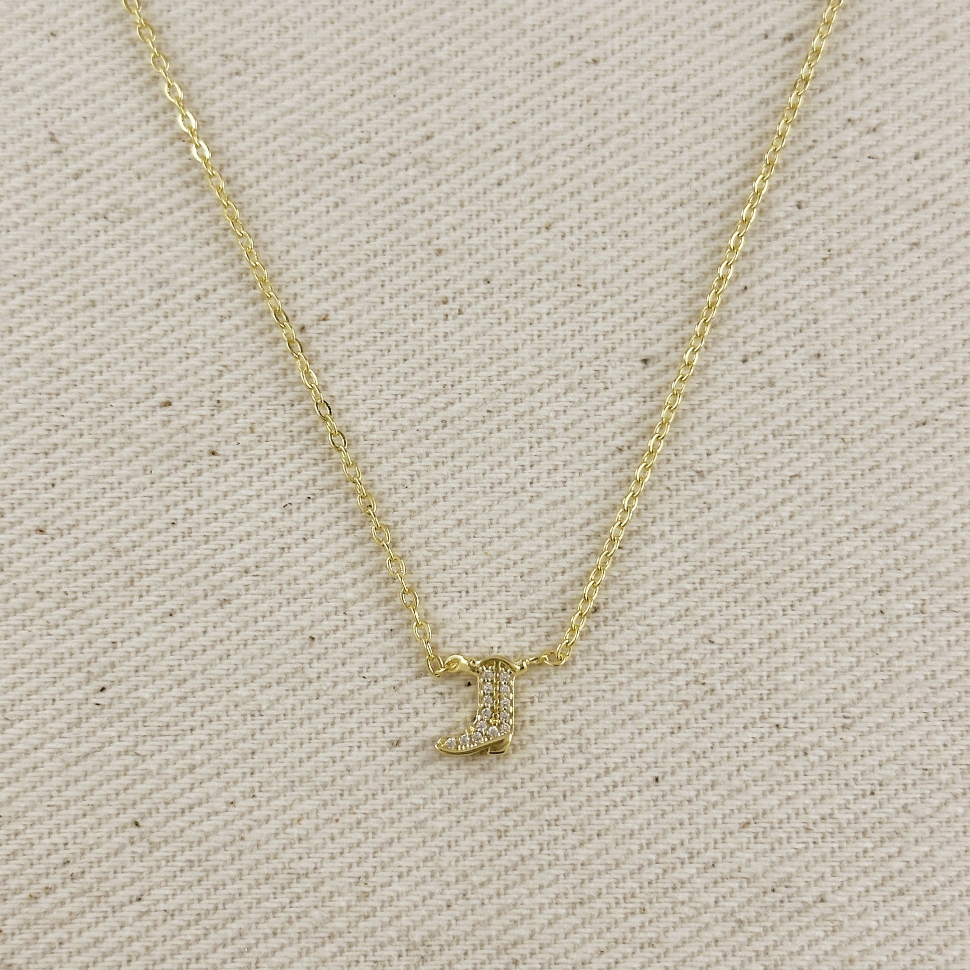 18k Gold Filled Mini Cowgirl Boot Necklace