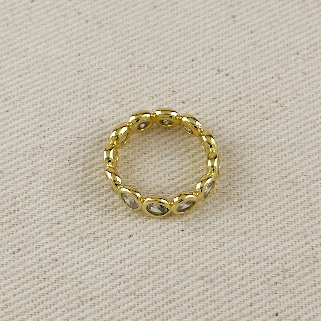 18k Gold Filled Bezel CZ Eternity Band Ring