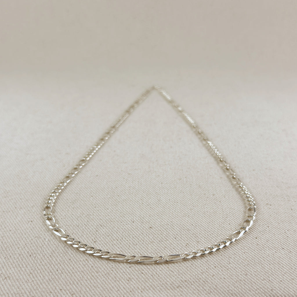 Sterling Silver Figaro 7x1x1 Chain 4.8mm