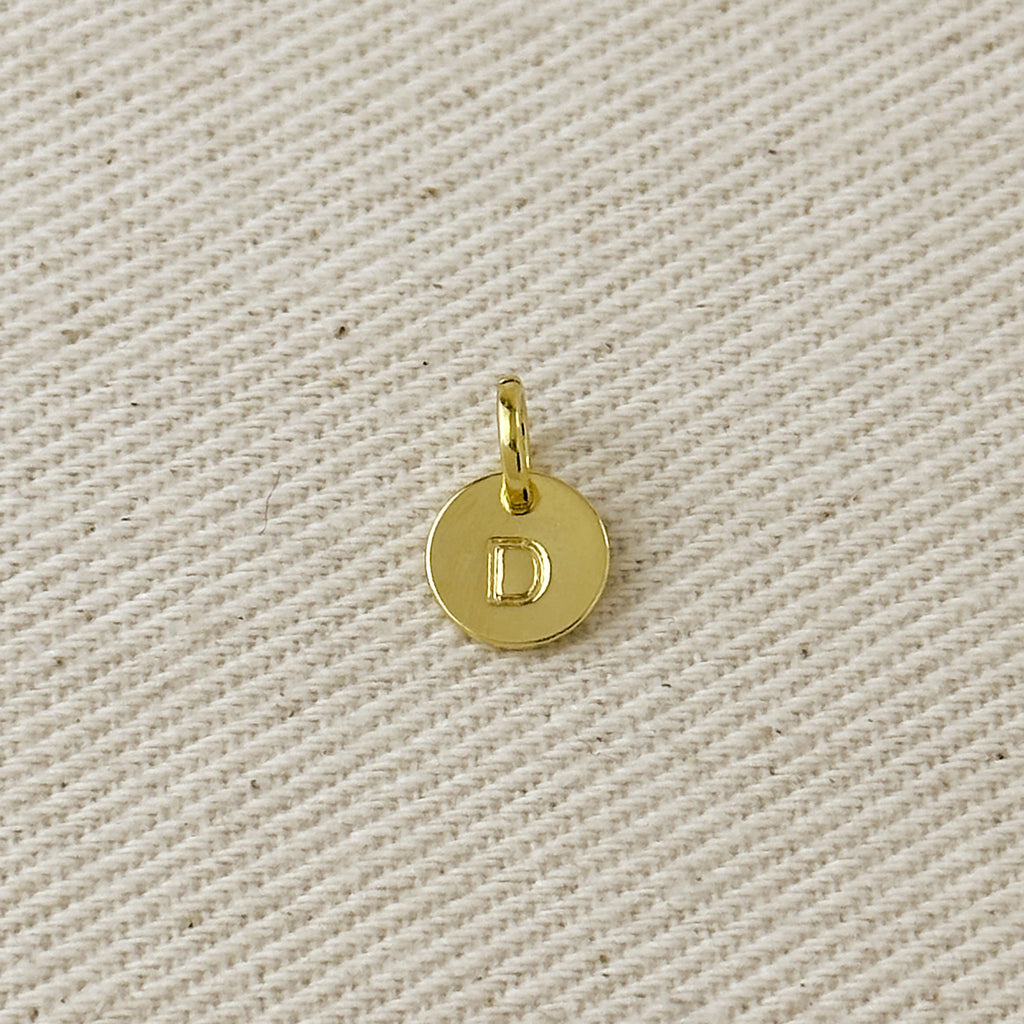 Stamped Tiny Initial Letter Charm in 18k Gold Filled Complete Alphabet