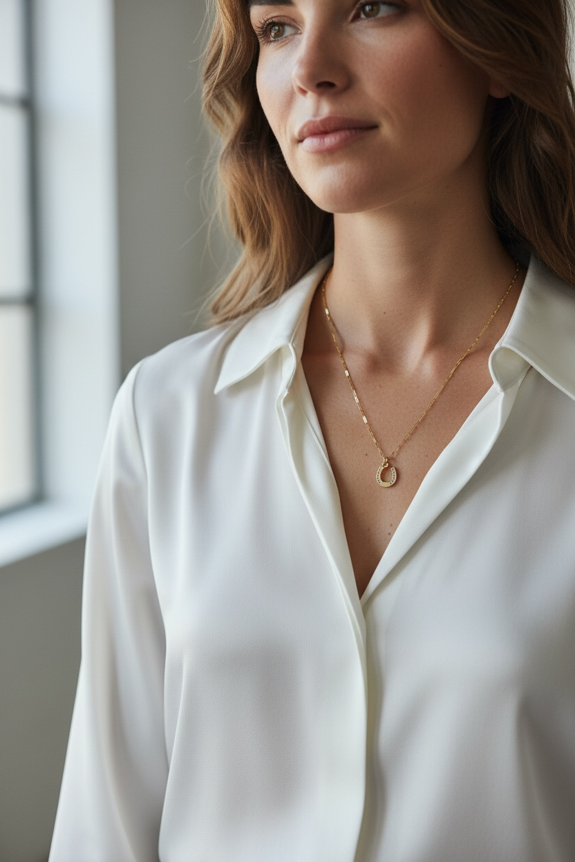 18k Gold Filled Horseshoe Charm