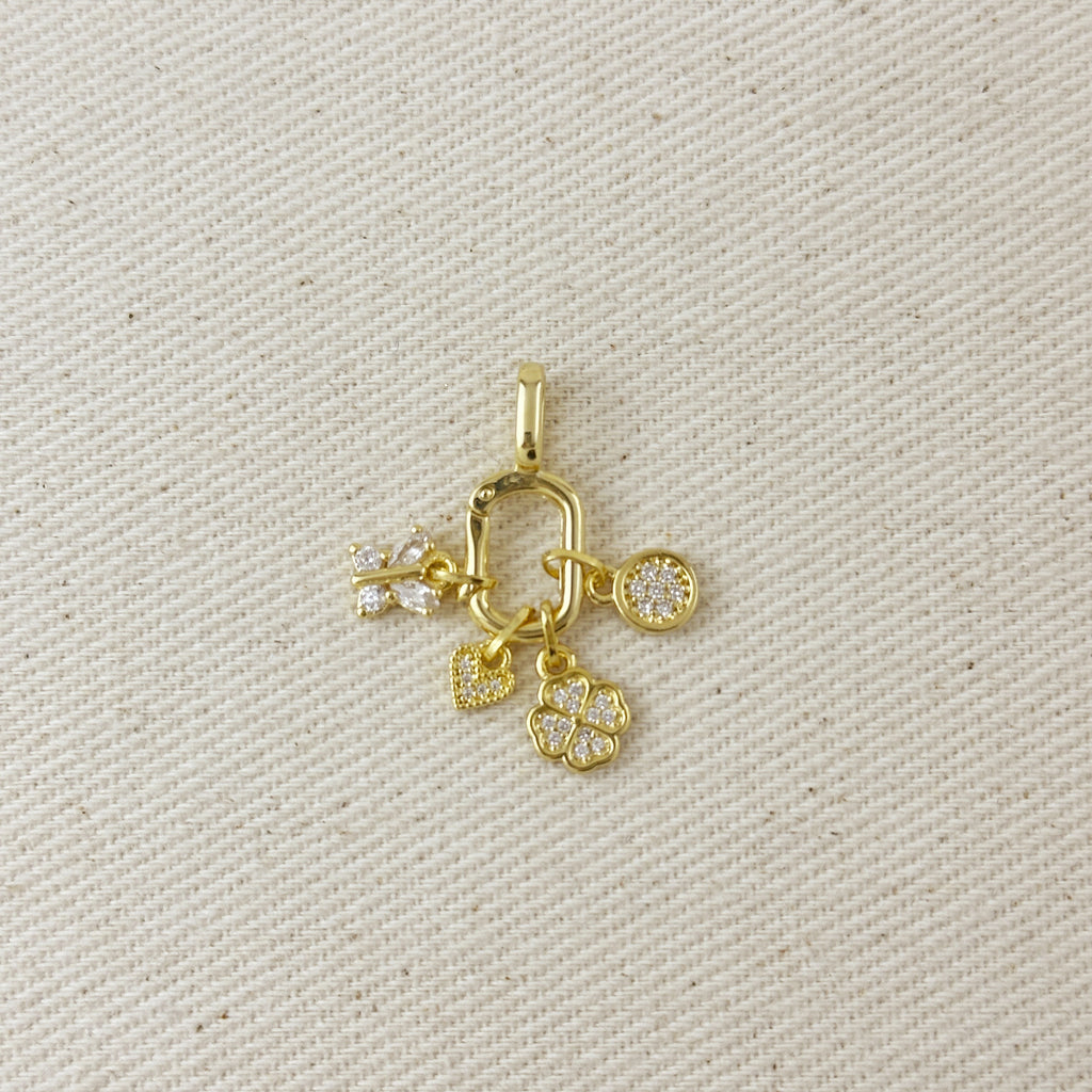 18k Gold Filled CZ Mini Heart Charm
