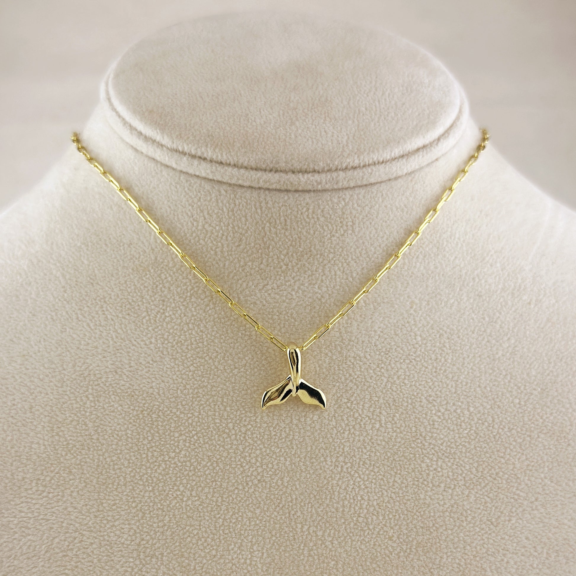 18k Gold Filled Whale Tail Charm