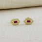 18k Gold Filled Fancy Birthstone Baguette Earrings