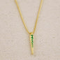 18k Gold Filled Emerald CZ Spear Necklace