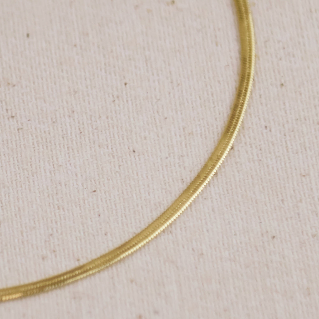 18k Gold Filled 2mm Herringbone Anklet