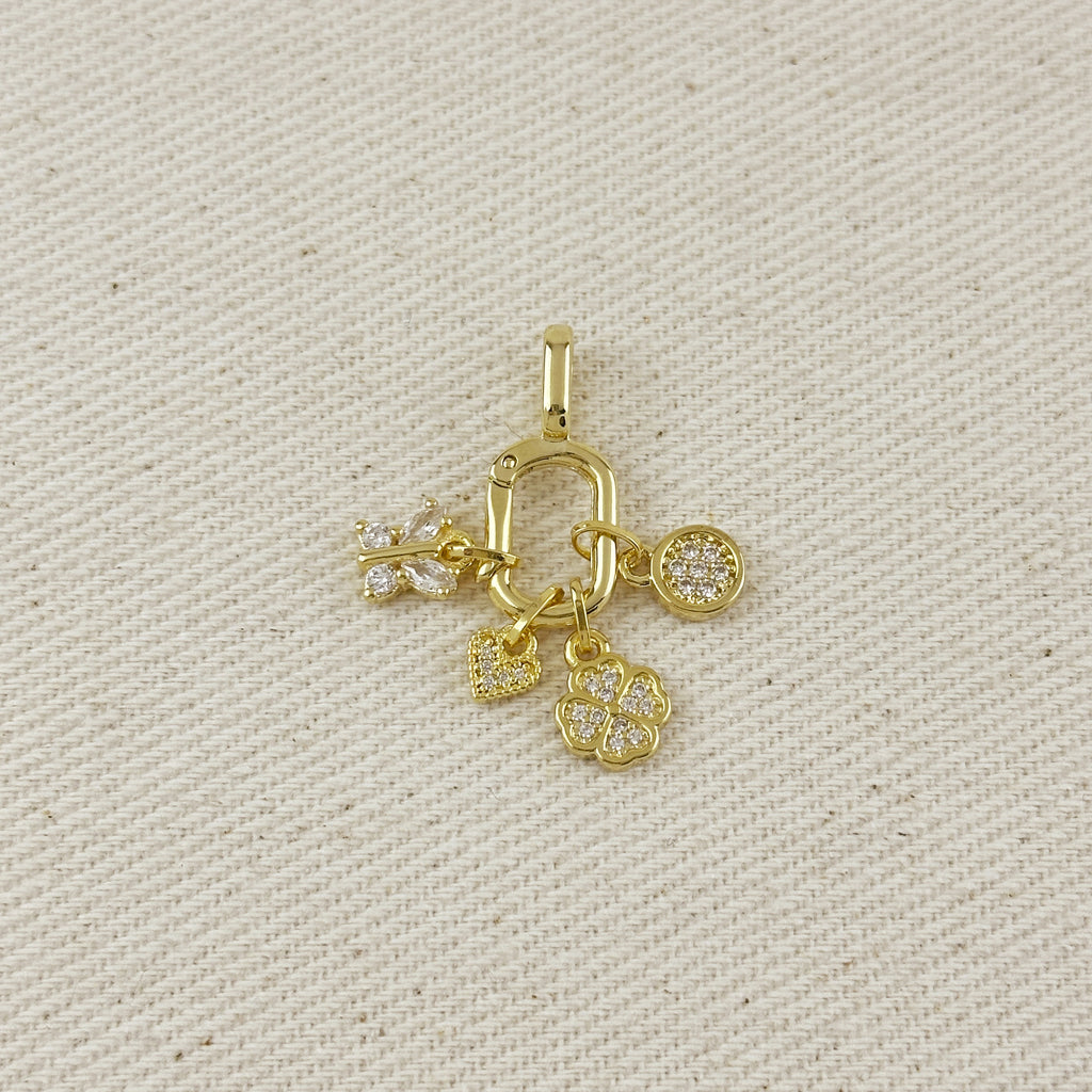 18k Gold Filled CZ Pave Disc Charm