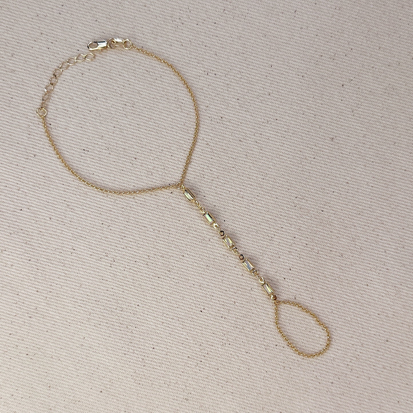 18k Gold Filled Mother of Pearl Hand Chain