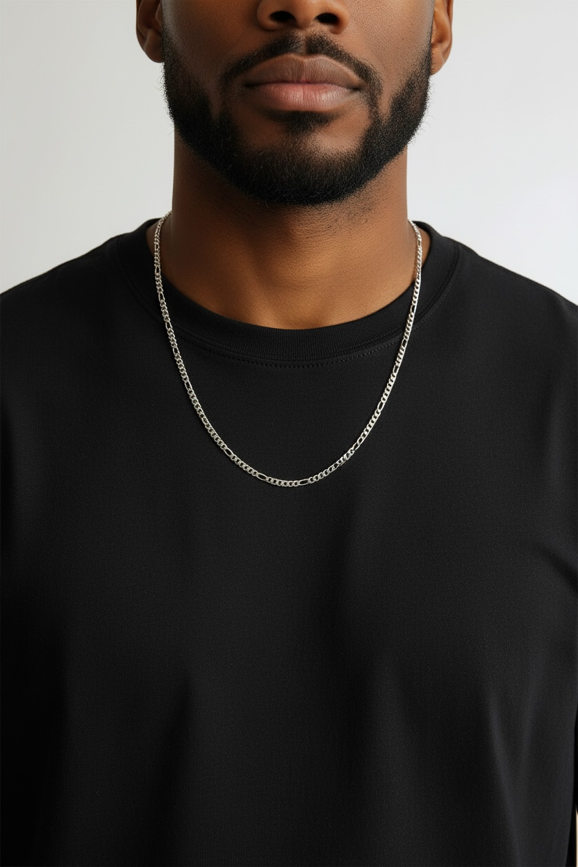 Sterling Silver Figaro 5x1 Chain 4.8mm