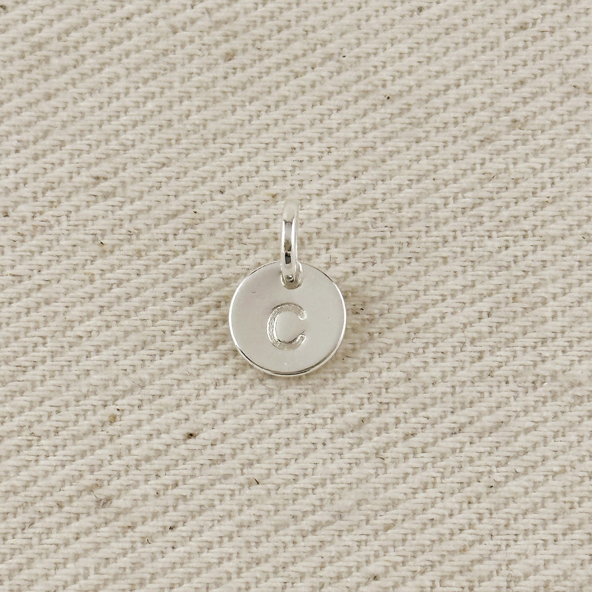 Silver Filled Stamped Tiny Initial Letter Charm