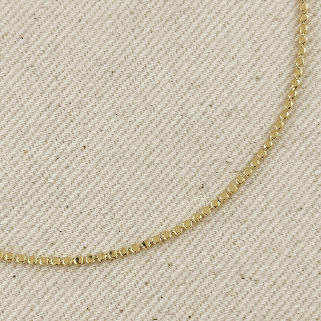 18k Gold Filled 1.5mm Mini Flat Dots Chain Anklet