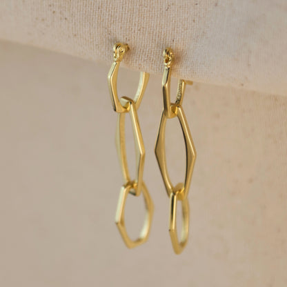 18k Gold Filled Geometric Dangle Earrings