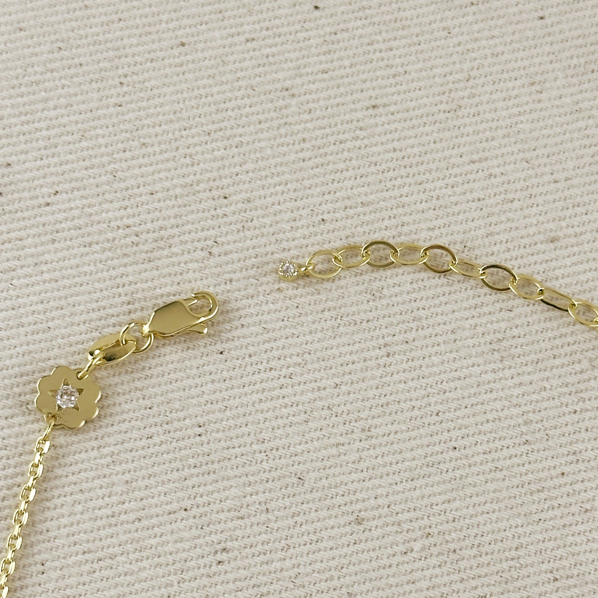 18k Gold Filled Flower CZ Anklet