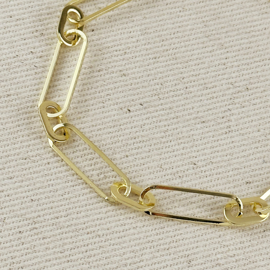 18K Gold Filled Oversized Paperclip Bracelet