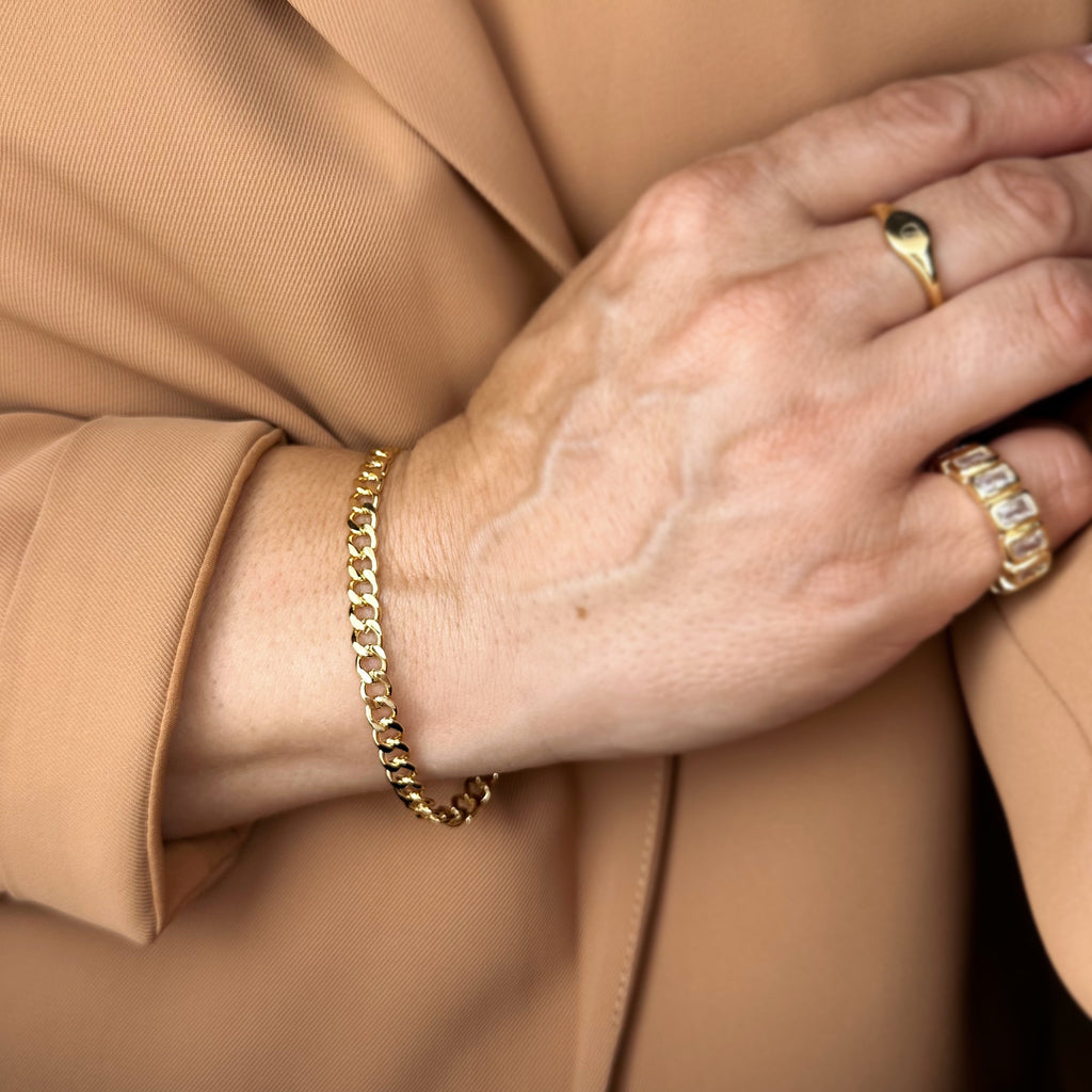 18k Gold Filled 5.0mm Cuban Chain Bracelet