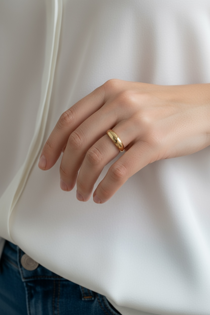 18k Gold Filled Mini Polished Dome Ring