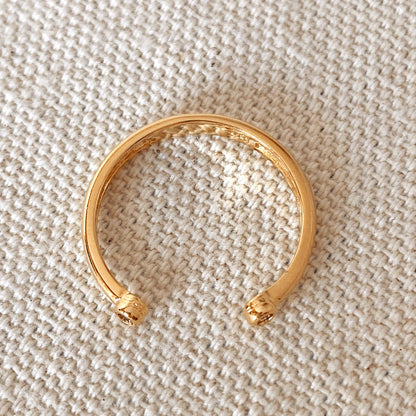 GoldFi Dainty 18k Gold Filled Open Ring with Micro Bezel Zirconia