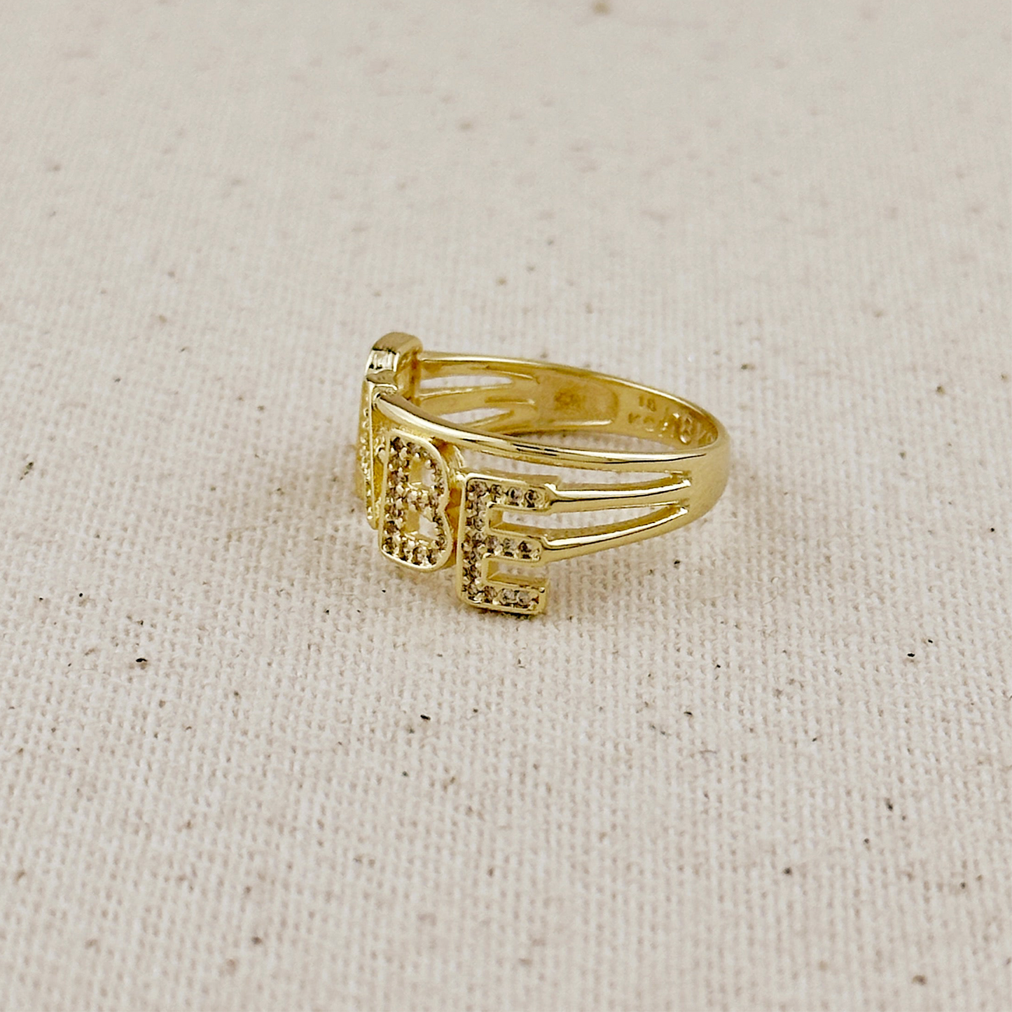 18k Gold Filled CZ Babe Ring