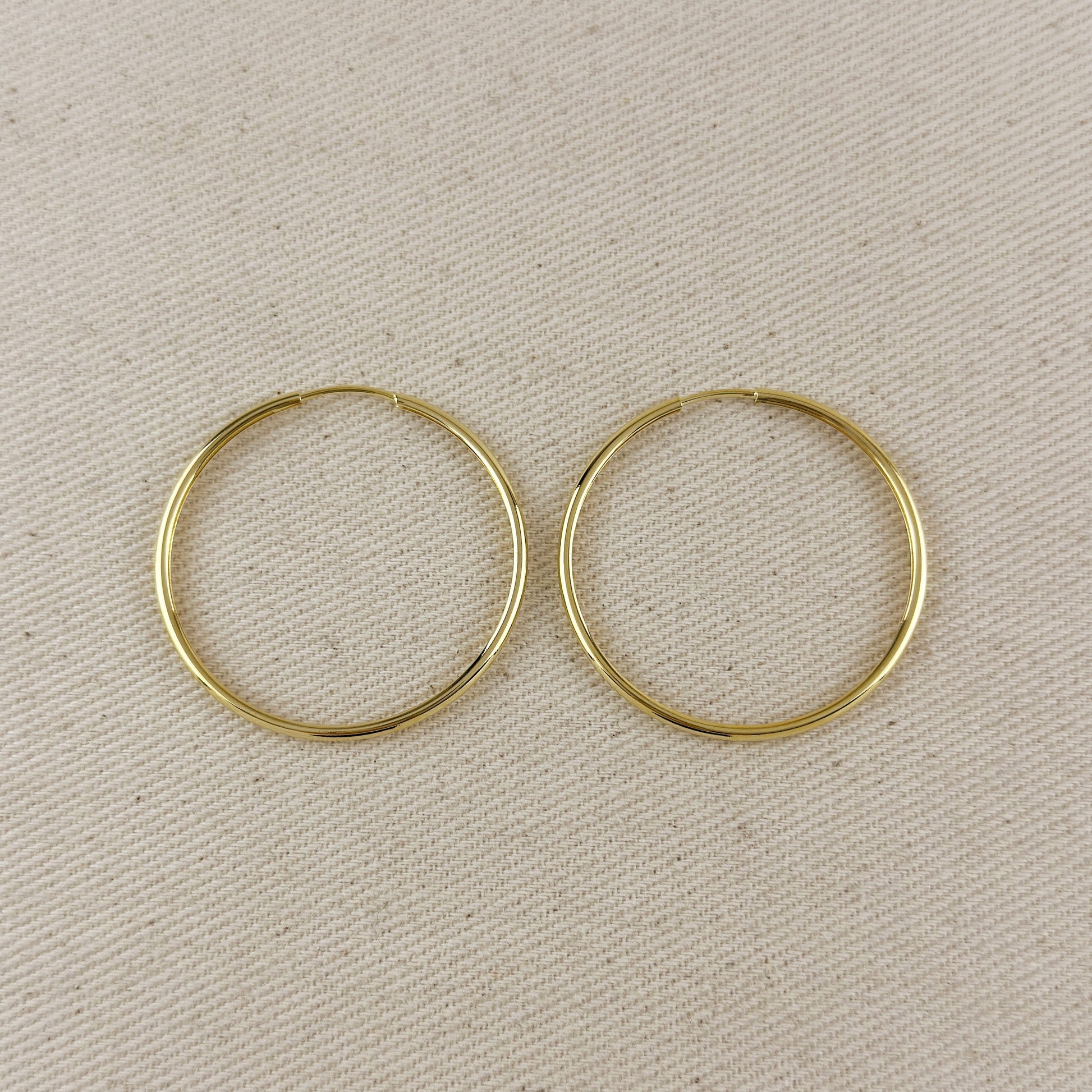18k Gold Filled Hollowed Endless Continuous Hoop Earrings