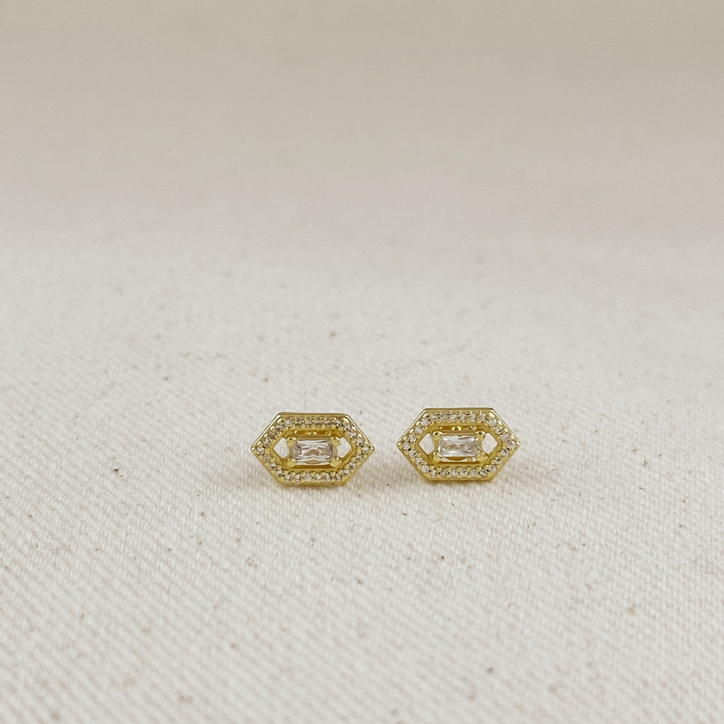 18k Gold Vermeil Fancy Birthstone Baguette Earrings