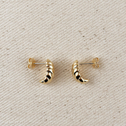 18k Gold Filled Croissant Stud Earrings