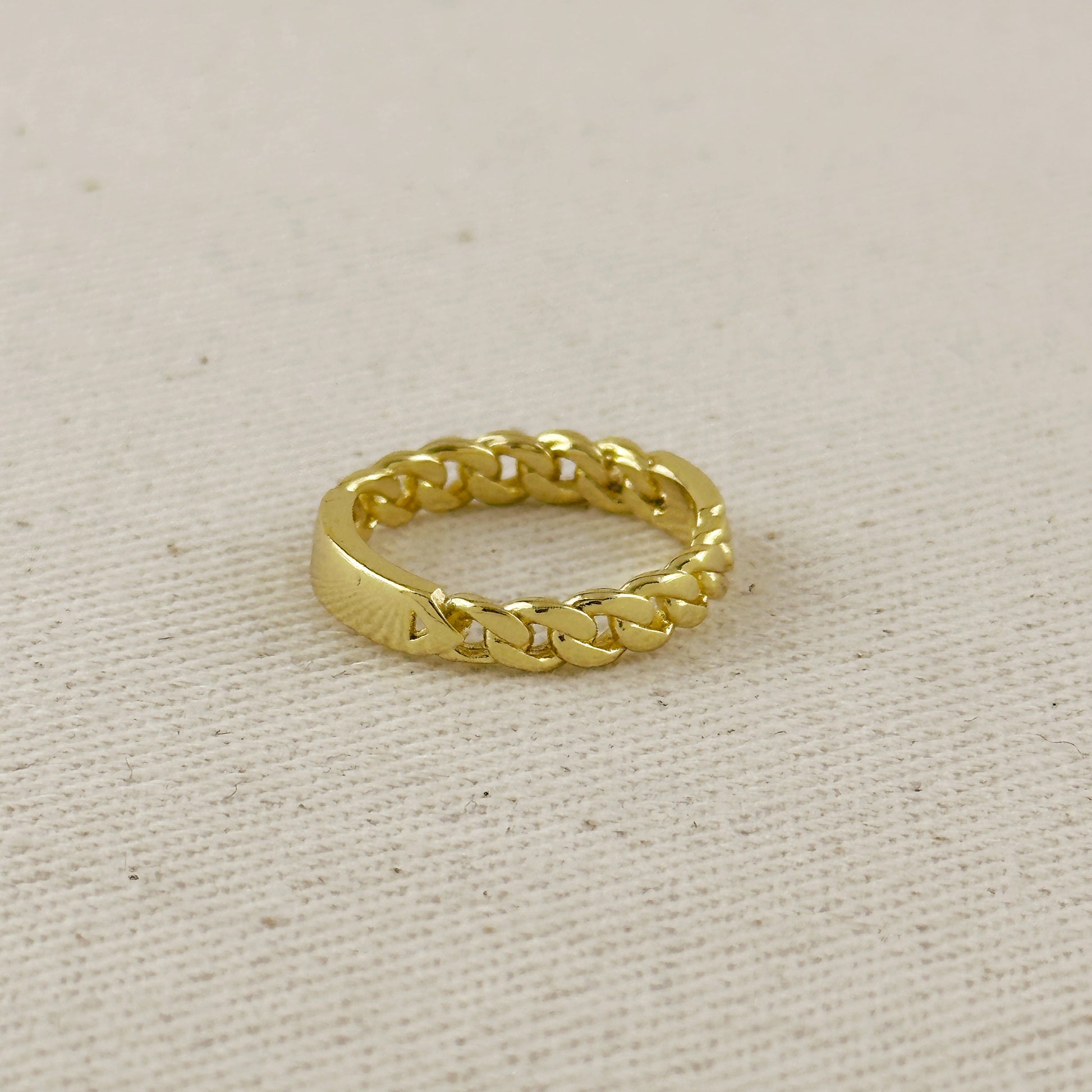 18k Gold Filled Chain With Polished Plate Ring