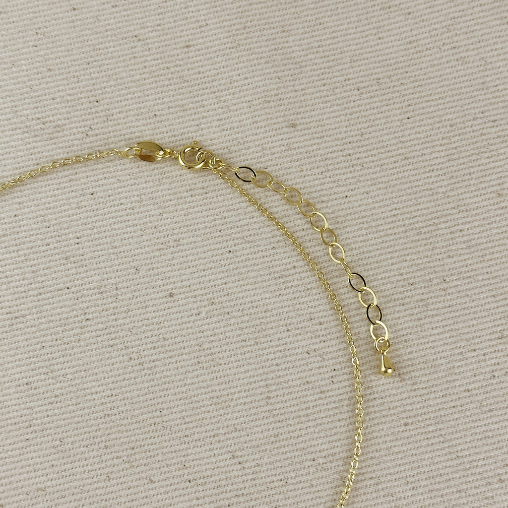 18k Gold Filled Curve Bar CZ Necklace