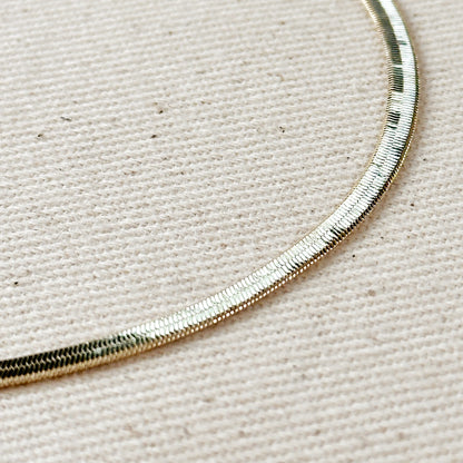 18k Gold Filled 3.0mm Thickness Herringbone Anklet