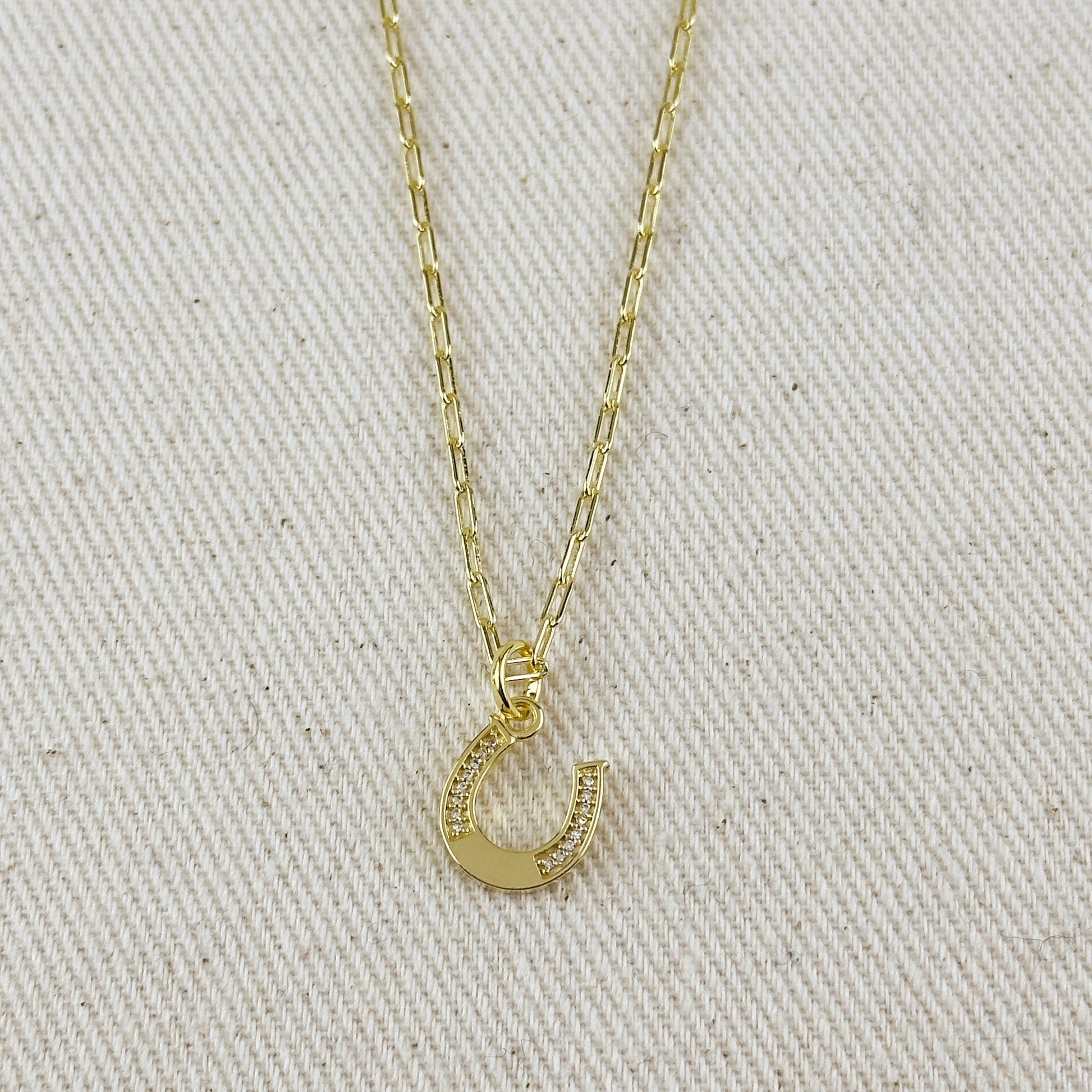 18k Gold Filled Horseshoe Charm