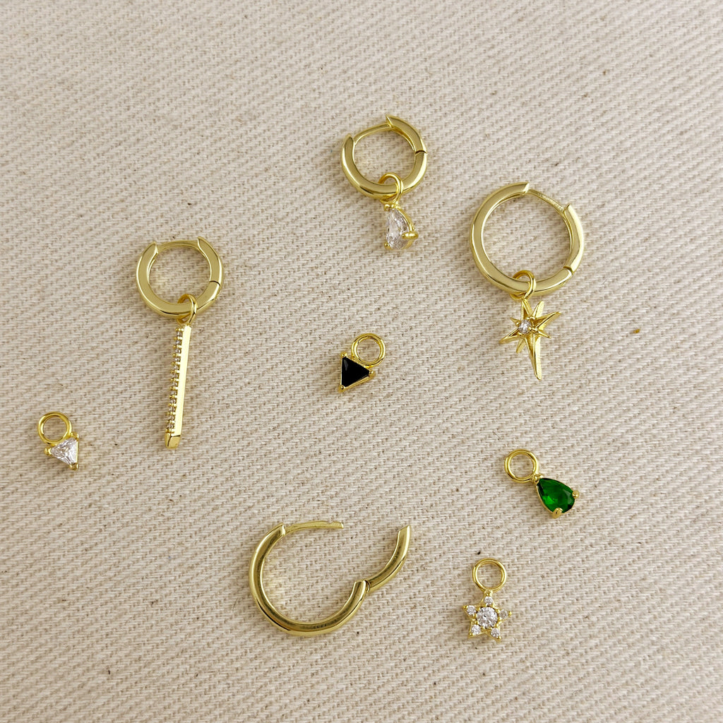 18K Gold Filled 3/4 Hinge Huggie Hoop Earrings