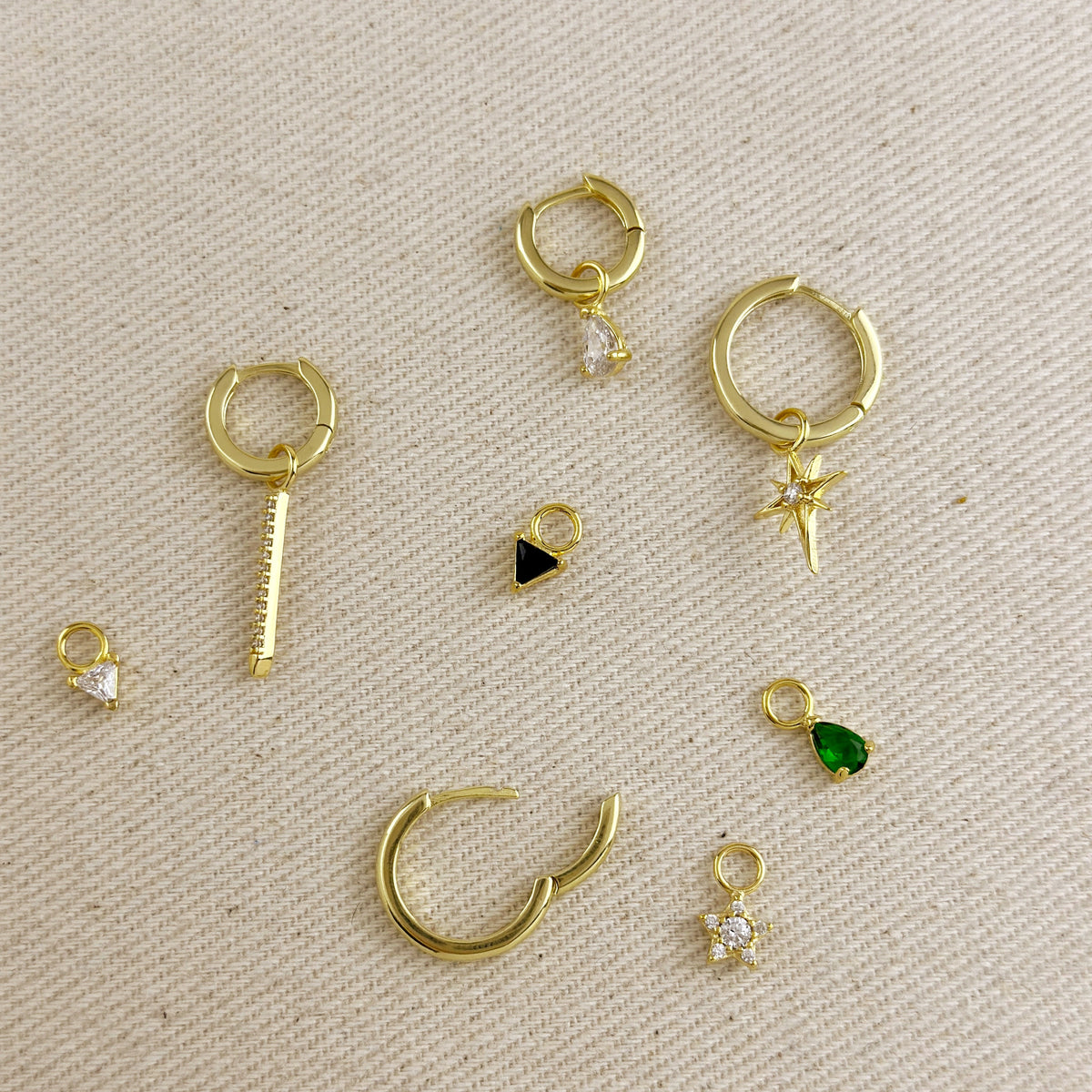 18K Gold Filled 3/4 Hinge Huggie Hoop Earrings