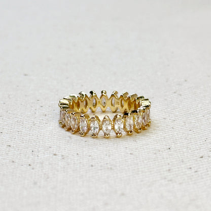 18k Gold Filled Marquise Eternity Band Ring