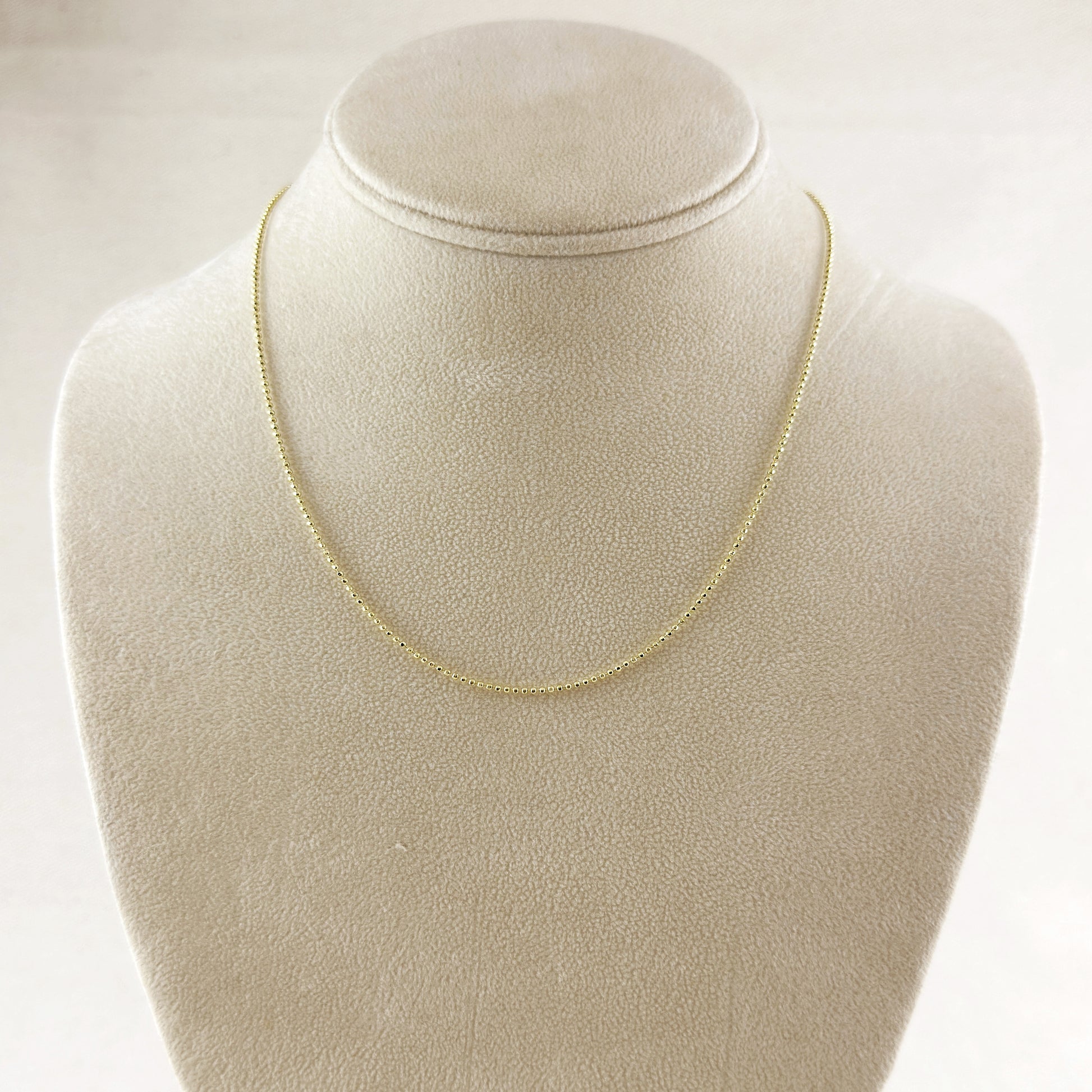 18k Gold Filled 1.0mm Ball Chain Diamond Cut Thin Delicate Chain