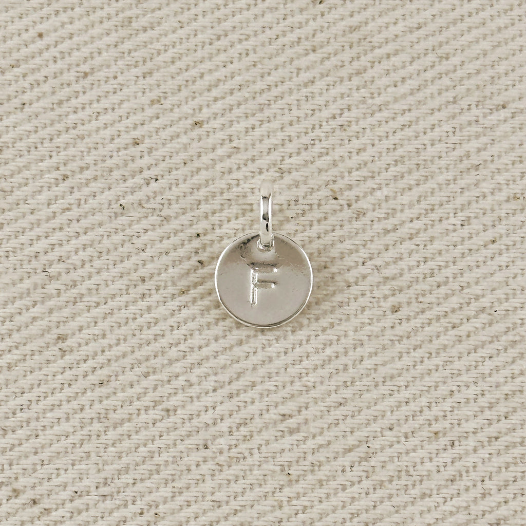 Silver Filled Stamped Tiny Initial Letter Charm