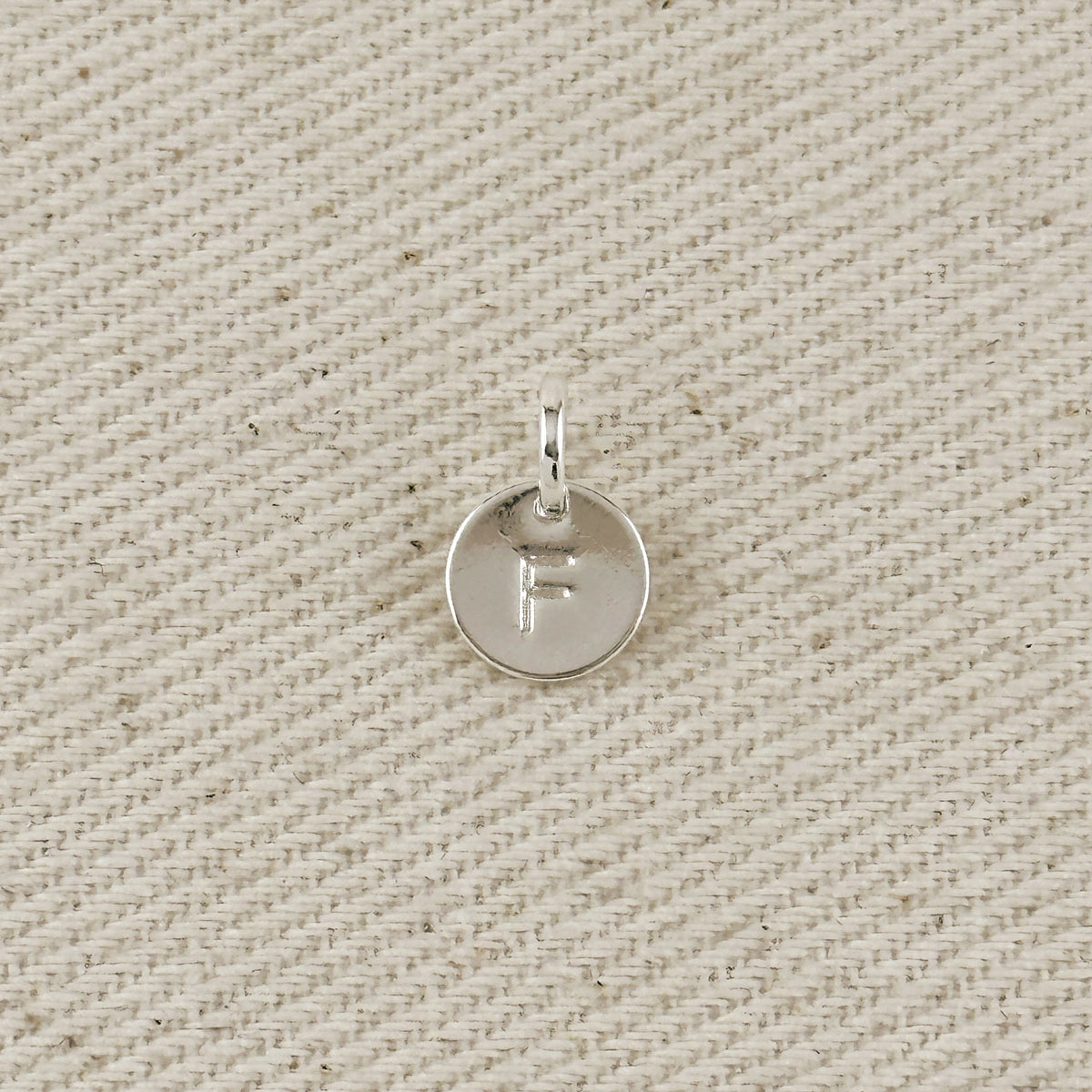 Silver Filled Stamped Tiny Initial Letter Charm
