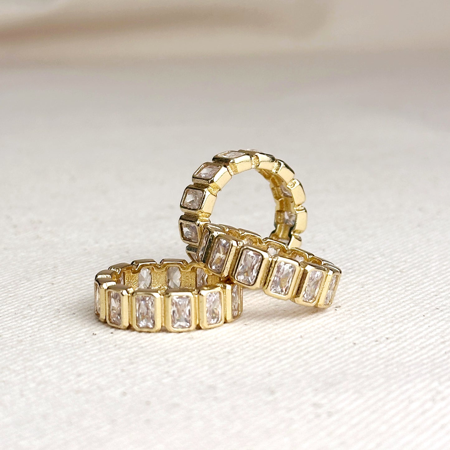 18k Gold Filled  Chunky CZ  Eternity Band Ring